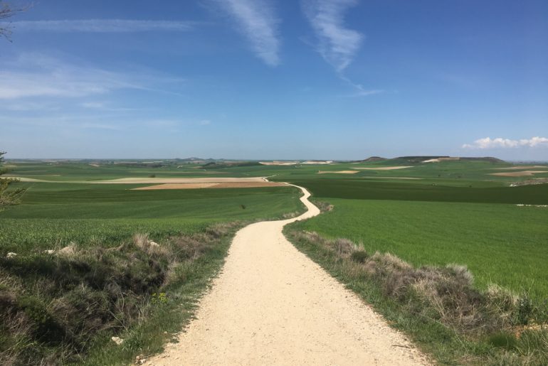 A long stretch on the plains, Camino packing list Spring.