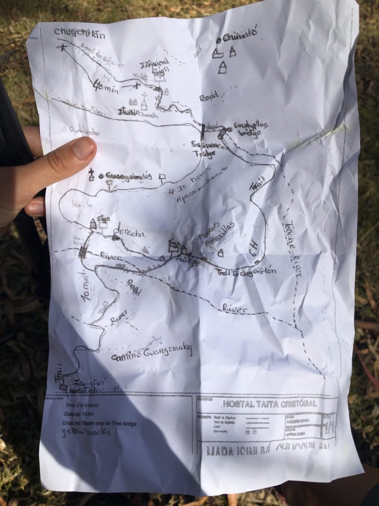 a map on the Quilotoa loop