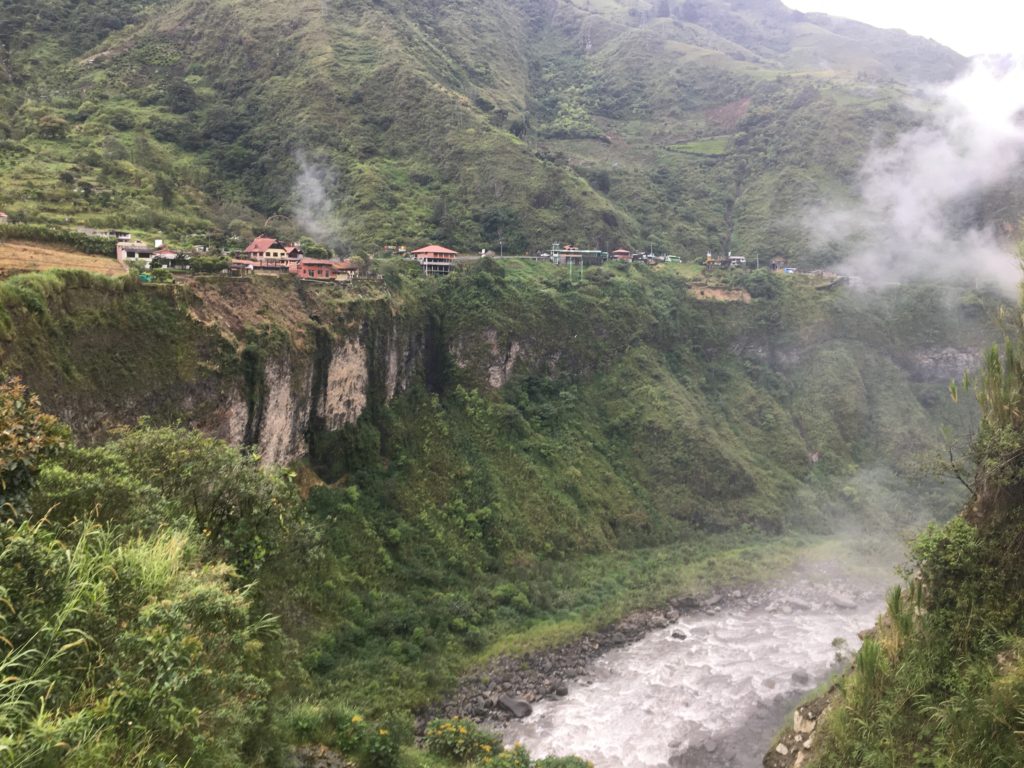 beautiful views of the waterfall route Baños